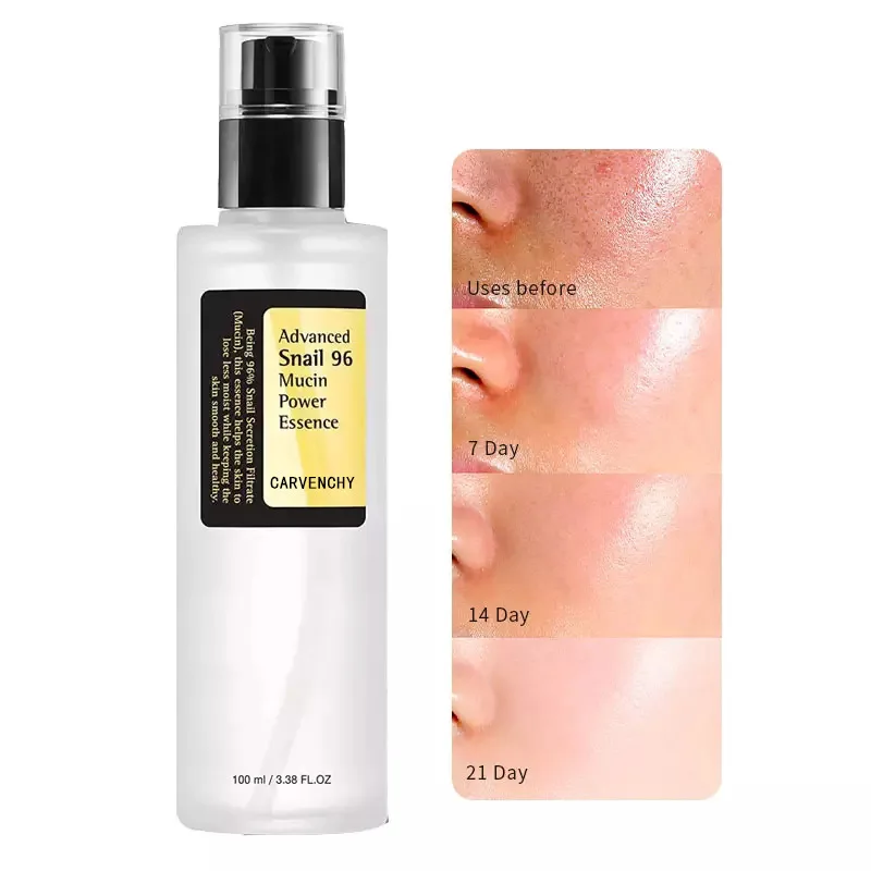 Korean Snail Mucin 96% Power Repairing Essence Hydrating Serum for Face with Snail Secretion Filtrate for Dull and Damaged Skin