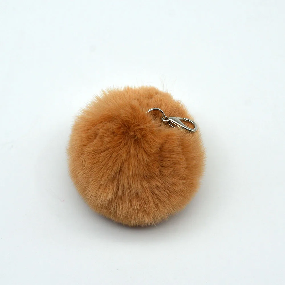5cm Wholesale Fluffy Cute Luxury Plush Pom Pom Crayfish clasp  KeyChain