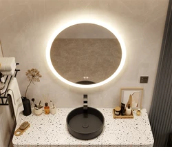 Anti fog smart led bathroom mirror round decor wall mirror with led light makeup mirror
