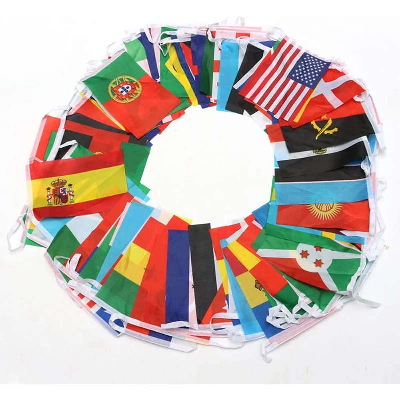 Low Price Support Customization Outdoor All country Custom Design String Bunting Hanging Flag