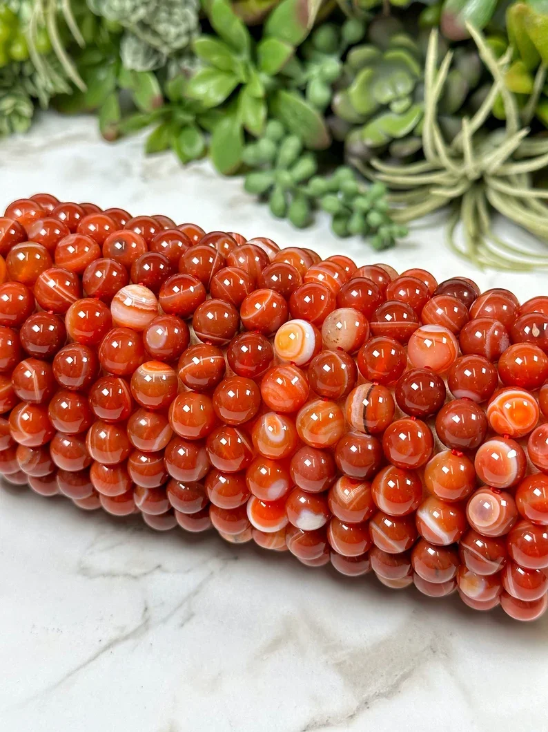 Wholesale Lot 6pcs Red Agate Bracelets 6/8/10mm Crystal Healing Stretch Bracelet