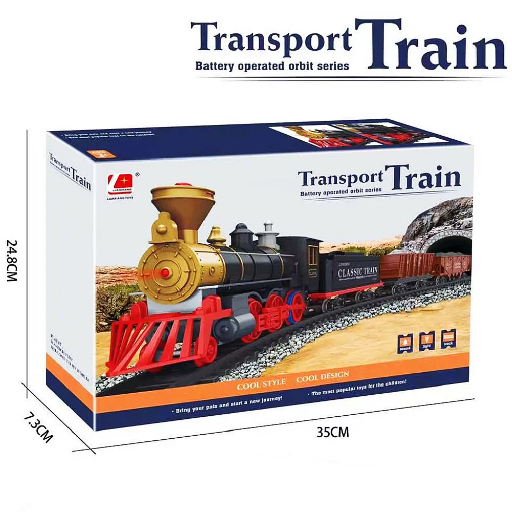 Christmas Retro Thomas Electric Track Unisex Kids Slot Car Racing Set Educational Plastic Railway Train Parking Lot