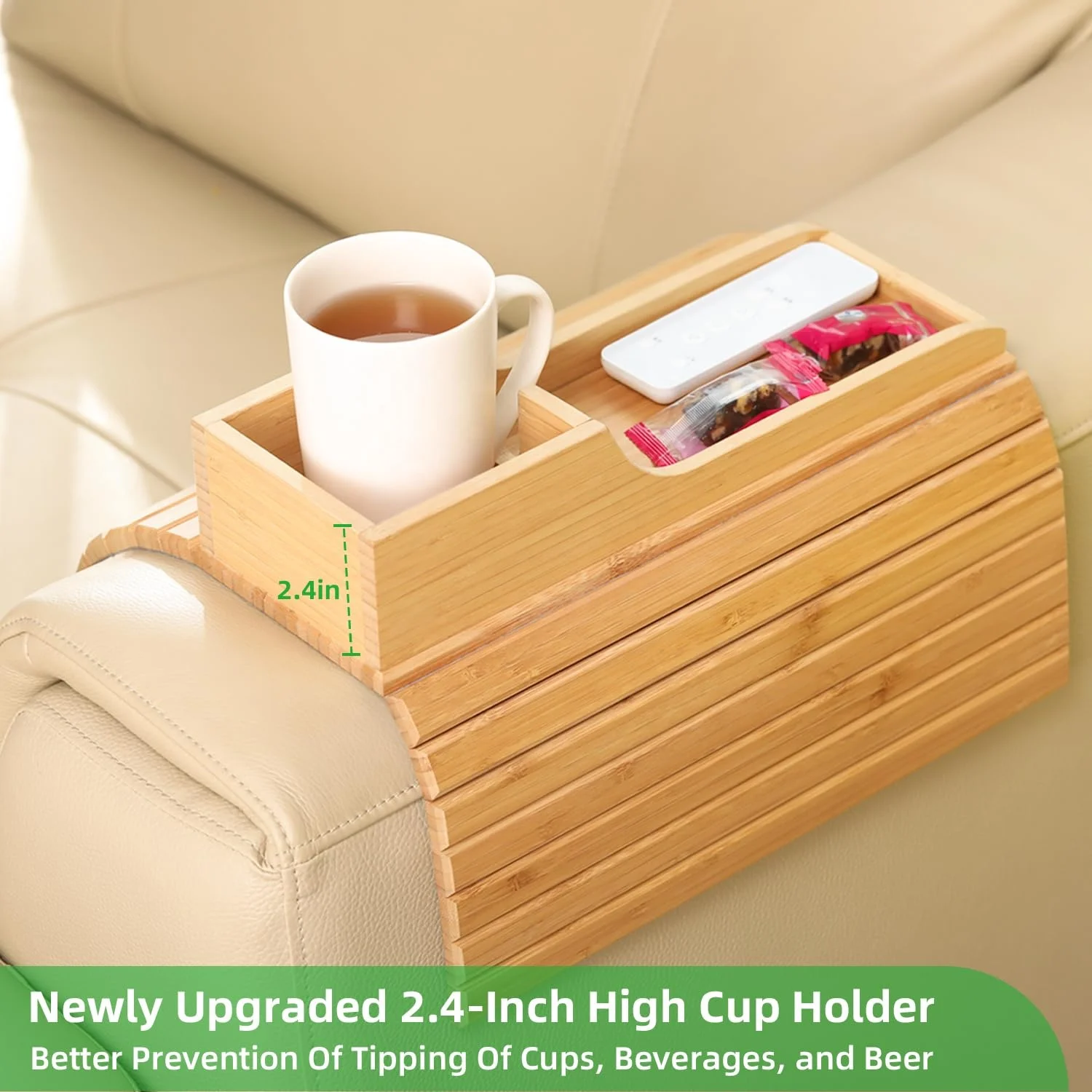New design best-selling natural folding bamboo sofa with roller coaster armrests versatile bamboo sofa armrest tray