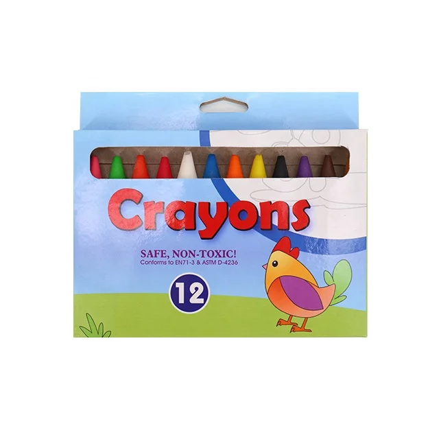 
12 Color Jumbo Crayon Set For Kids Customized Non-Toxic Drawing Round Shape Crayons 
