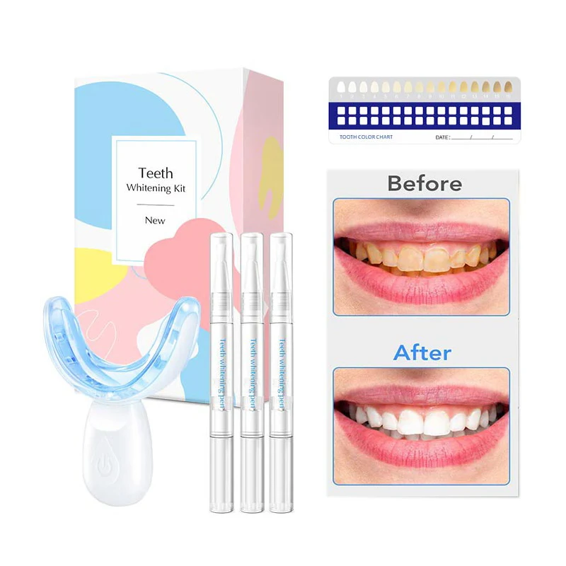Private Logo Teeth Whitening kit Home Use Rechargeable Wireless Led Light Non Peroxide Teeth Whitening led Kit