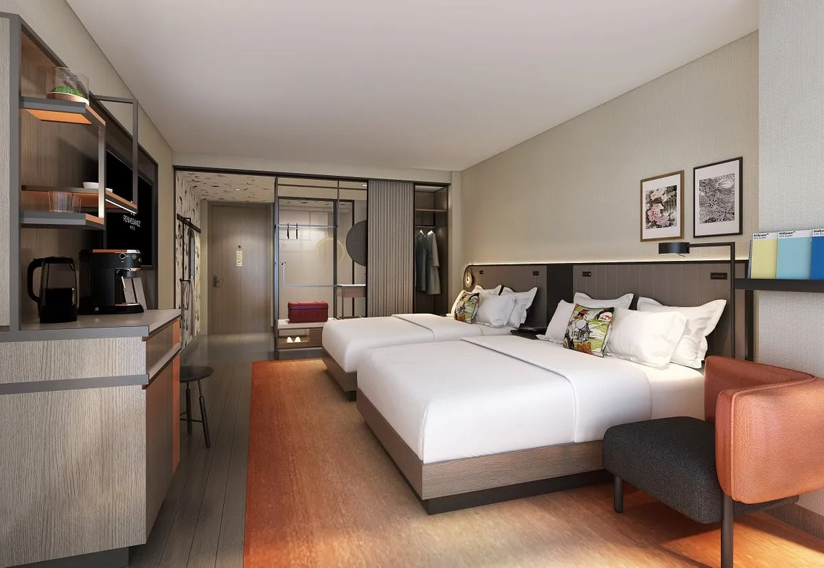 Wholesale Luxury Modern Hotel Bedroom Furniture Sets Wooden Bed Genuine Leather Solid Wood 5 Star Hotel Furniture Modern& Luxury