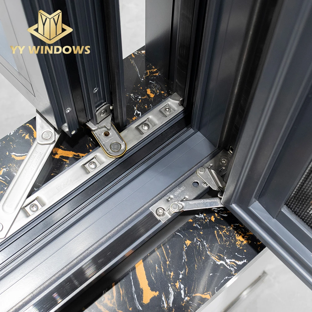 NFRC Standard Thermal Break Windows For Home Double Glazing Casement Windows With Screen