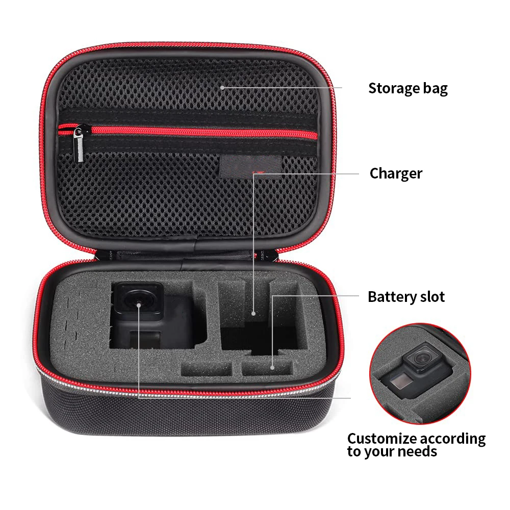 Custom hard shell eva camera digit foam insert zipper hard eva travel tool carrying case