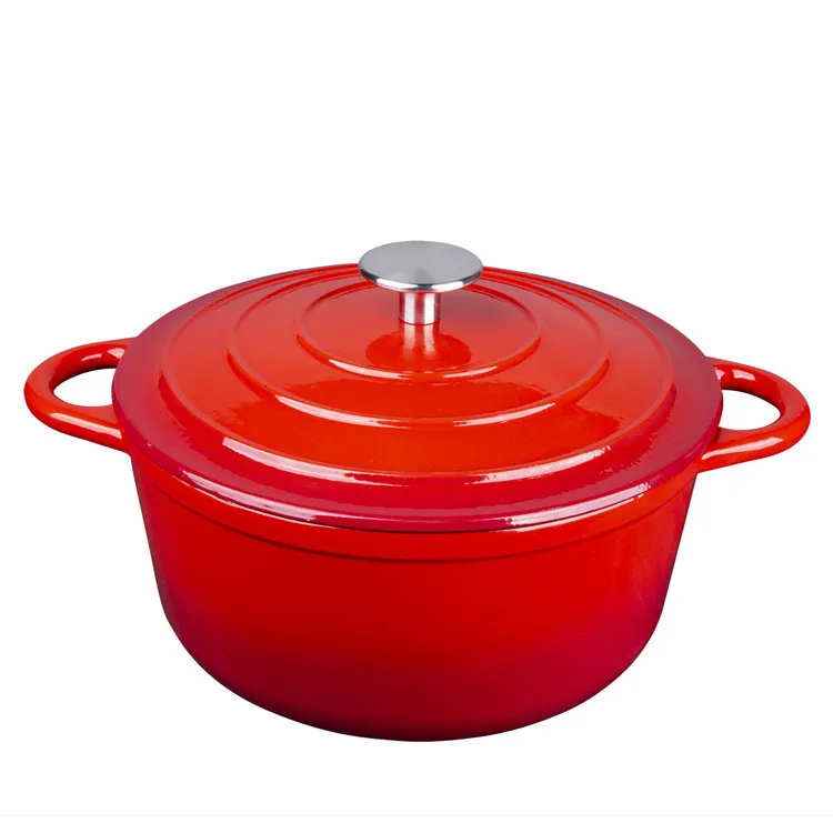 New Arrival China Factory Cast iron enamel metal coating cookware casserole with lid
