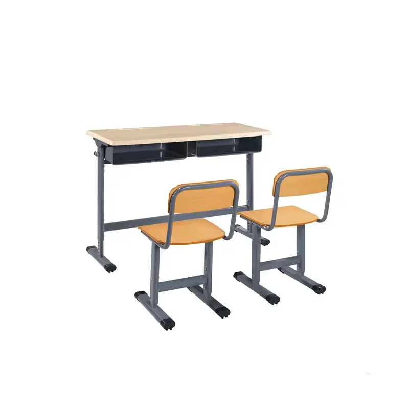 school furniture double or single student desk and chair moulded panel plywood or Werzalit student desk