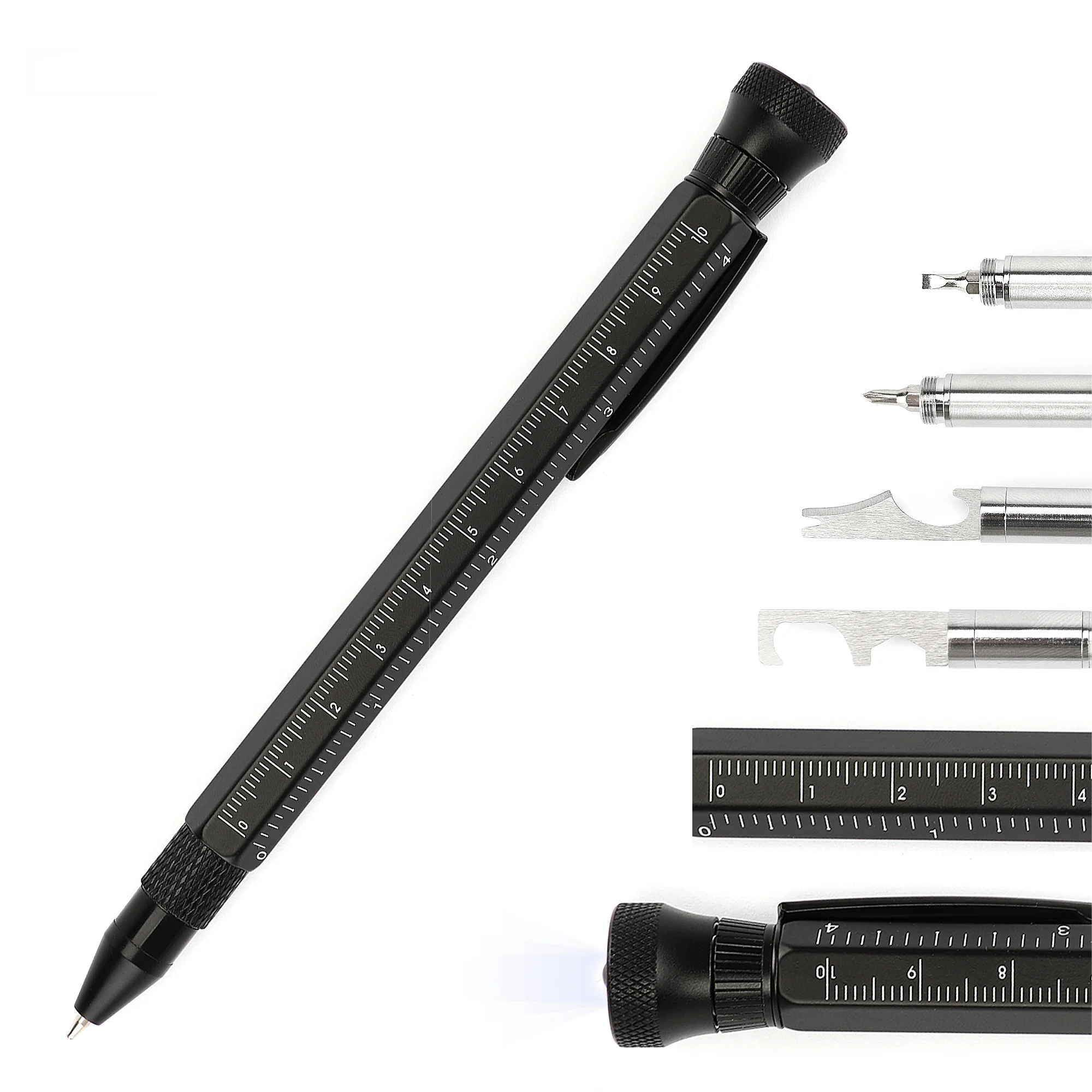 New Arrival 11 in 1 Metal Multitool Pen Promotional LED Light Ballpoint Pens with Screwdriver LED Light