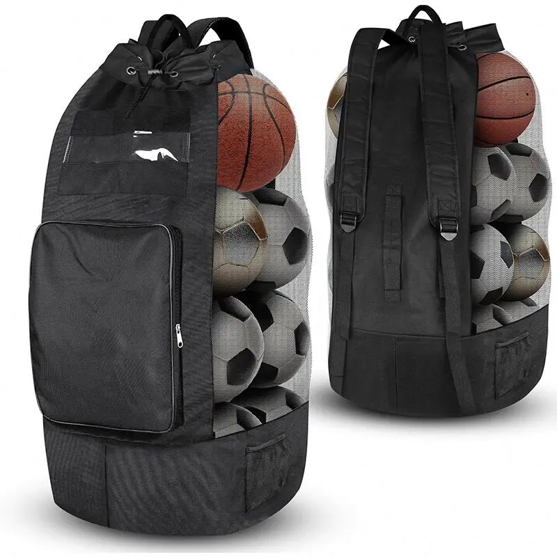 Over Size Soccer Mesh Equipment Ball Bag With Shoulder Strap 600D Oxford Mesh Sports Bag for Holding Soccer/Football/Volleyball