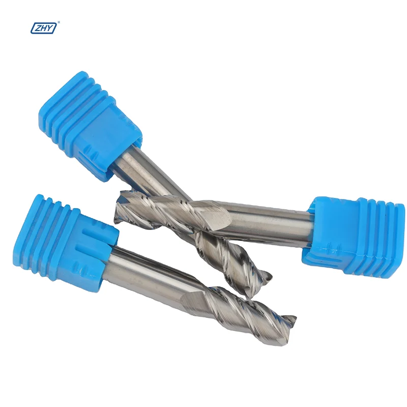 ZHY manufacture carbide milling cutter cutting tool 3 flute end mill for aluminum