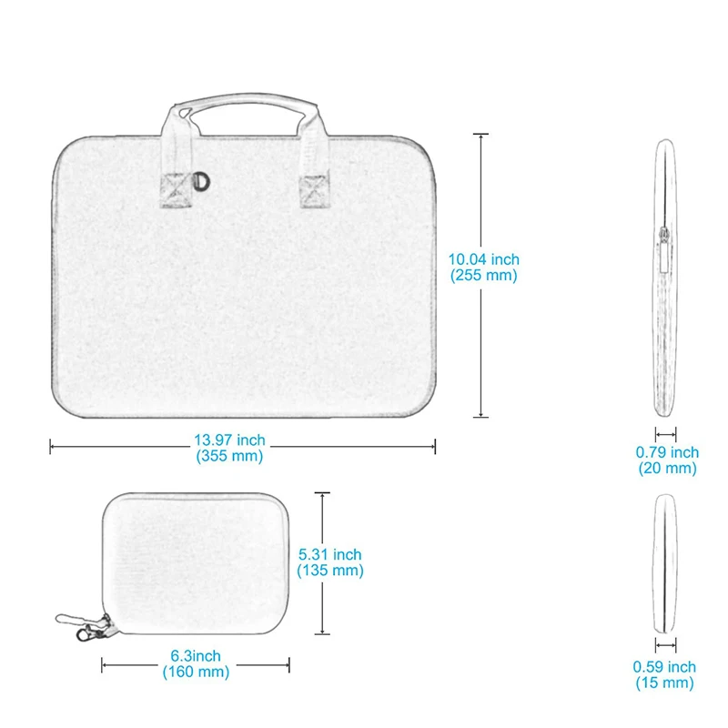 High quality waterproof 15.6 inch small bag and for MacBook Air Pro 13 inch-16 inch stretch Polyester laptop bag with handle