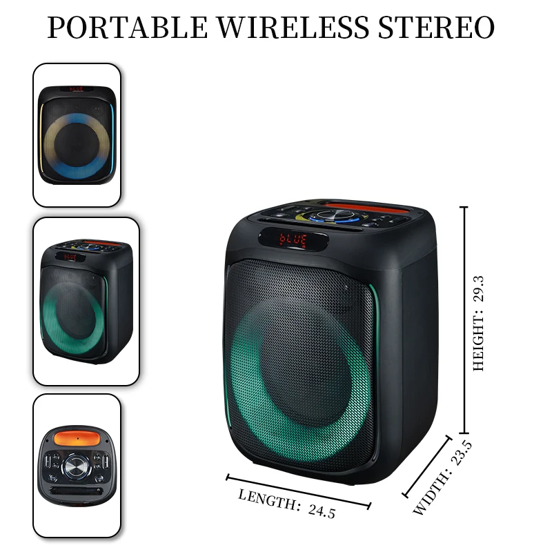 BNIB New LED Light Bt Speakers Cool Party Boombox Jb L Loud Stereo Audio Double 8 inch Woofer EQ Modulates 600W