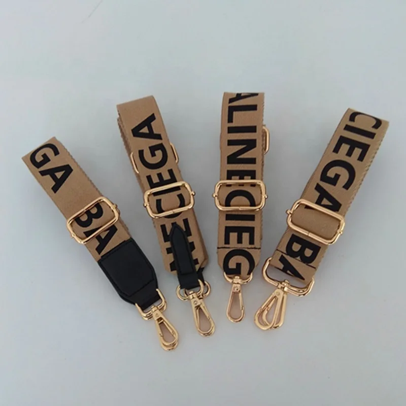 ZONESIN Letter Print Decoration Cotton Canvas Shoulder Straps For Bags