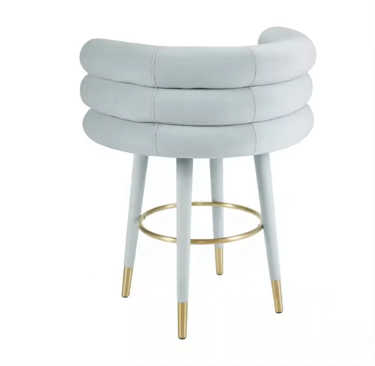 New arrival outdoor metal counter height bar stool black comfortable velvet barstool chair for kitchen restaurant and bars