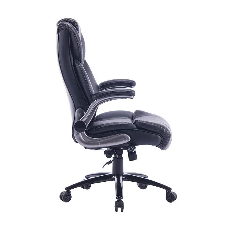 Custom Anji Black PU Leather Revolving Computer Swivel Ergonomic Executive Office Chair