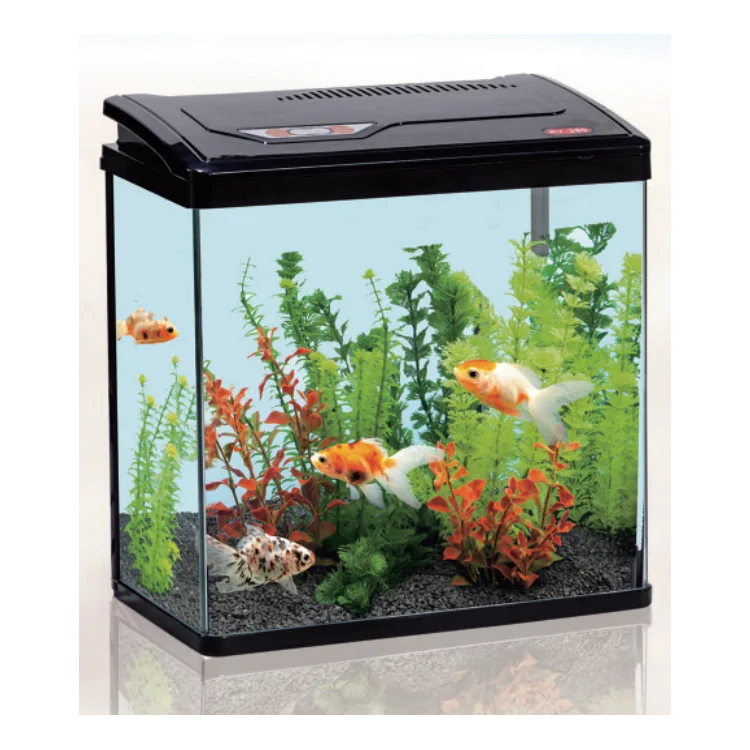 pufeit aquariums fish tank aquariums equipment with black glass LED light filter aquarium set