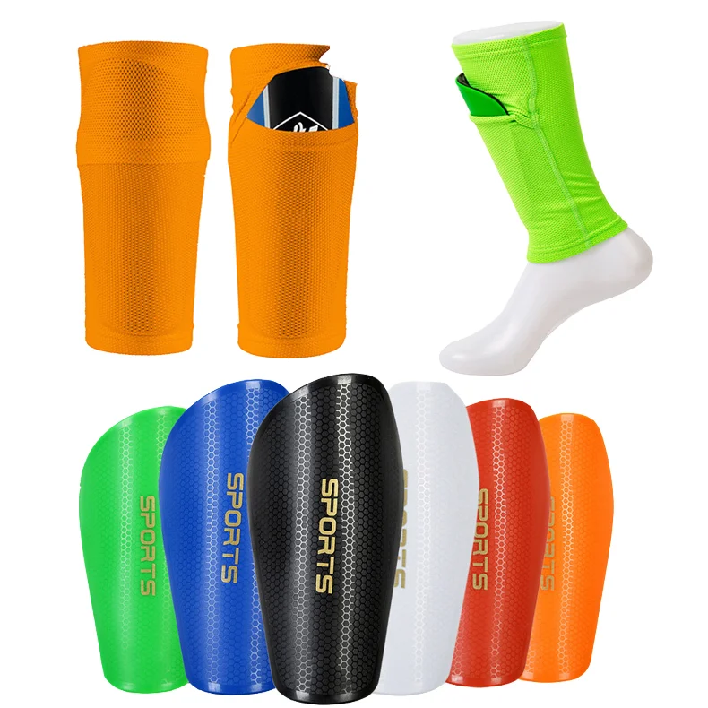 Nylon Multi-Size   Durable Elastic Soccer Calf Shin Pad Socks Compression Sleeve Football Shinguard Pocket Protective