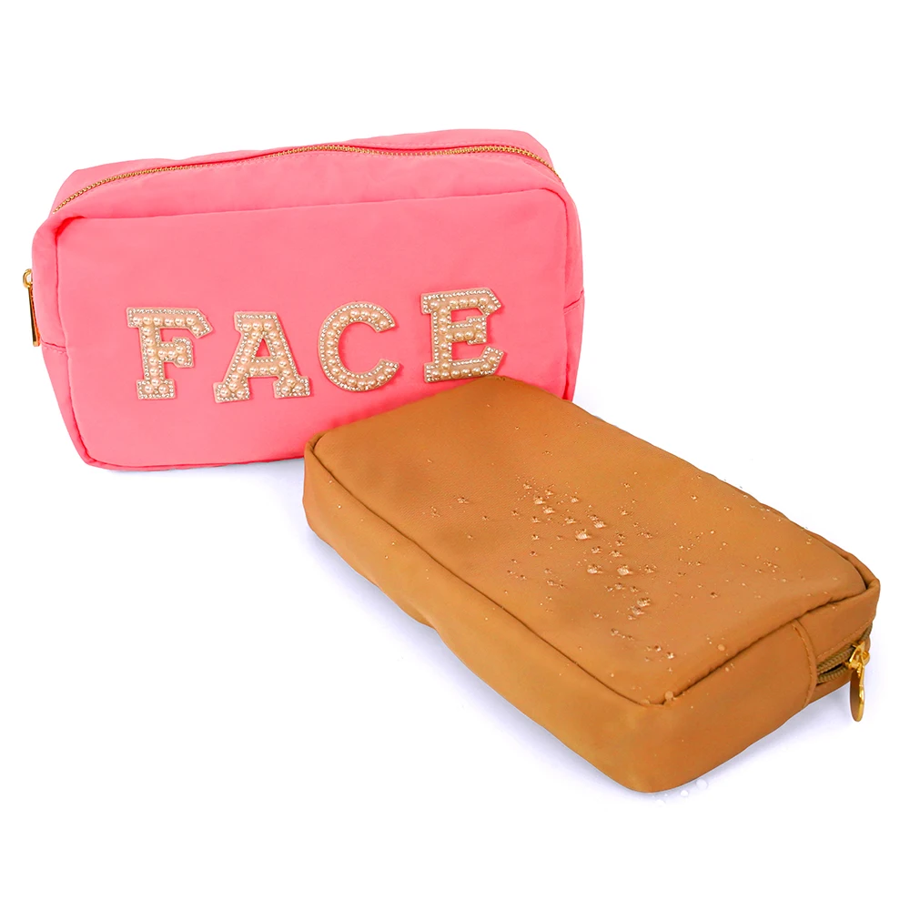 Makeup pouch  audited factory  Women travel embroidery large capacity  cosmetic toiletry bag  ladies nylon waterproof makeup bag