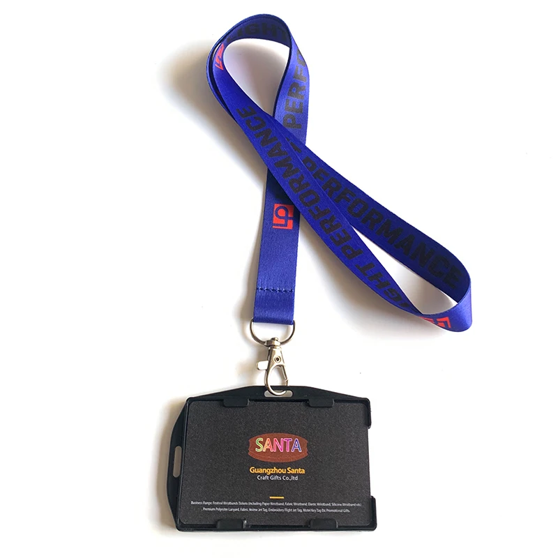 Custom Sublimation Office Business Work Staff Polyester Lanyard With Id Card Badge Holder Hard Plastic