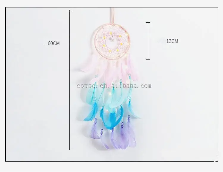Concentric feather Macrame Dream Catcher 30CM Iron Ring Cotton Macrame Polyester Wool Tassel Wall Hanging Wedding Decoration