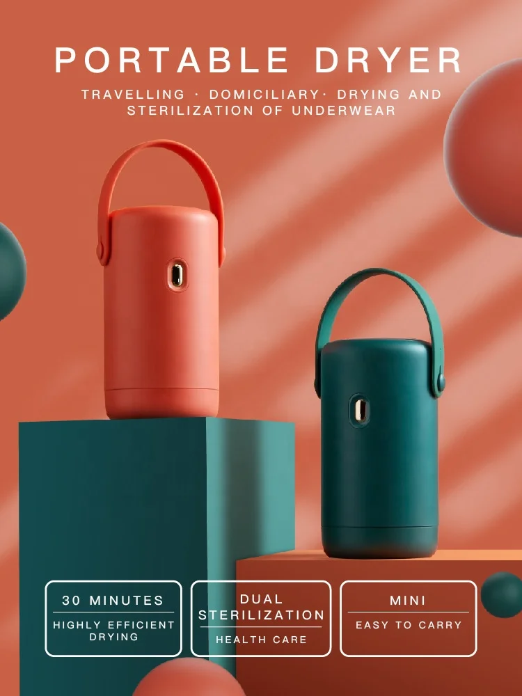 
Drop Shipping Small Portable Dryer Outdoor Travel Simple Electrical Blow-dryer Smart Daily Dryer 