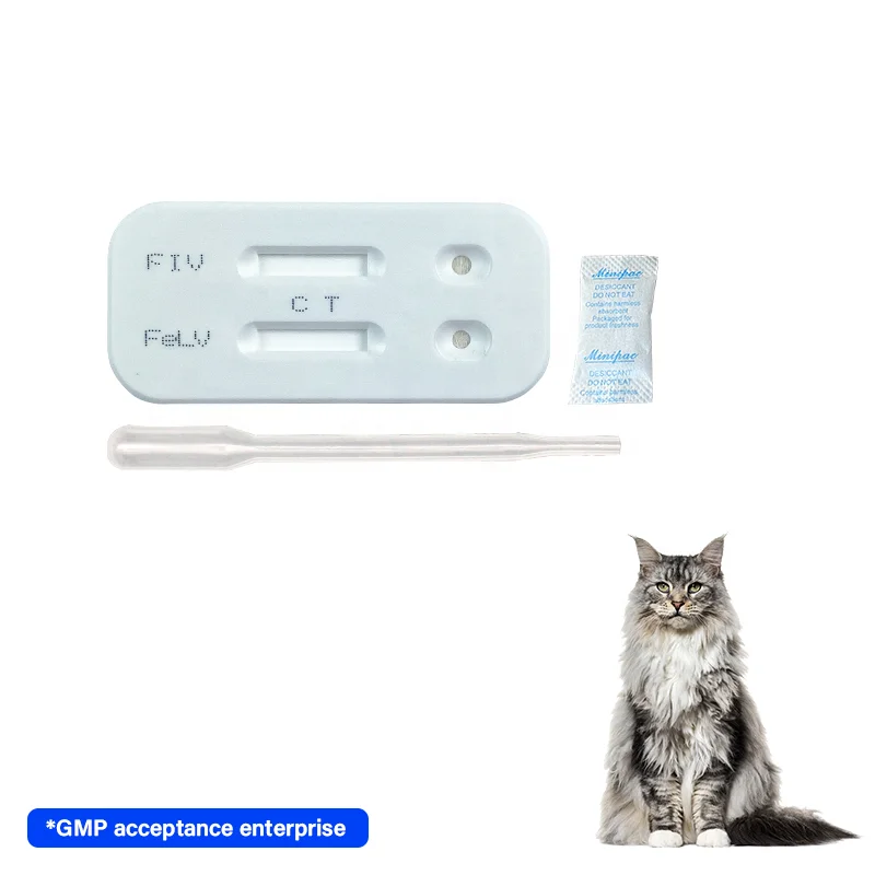 Veterinary Efficient Feline Leukemia FeLV+FIV Ab rapid test kits for Cats/Veterinardiagnostik-Kit