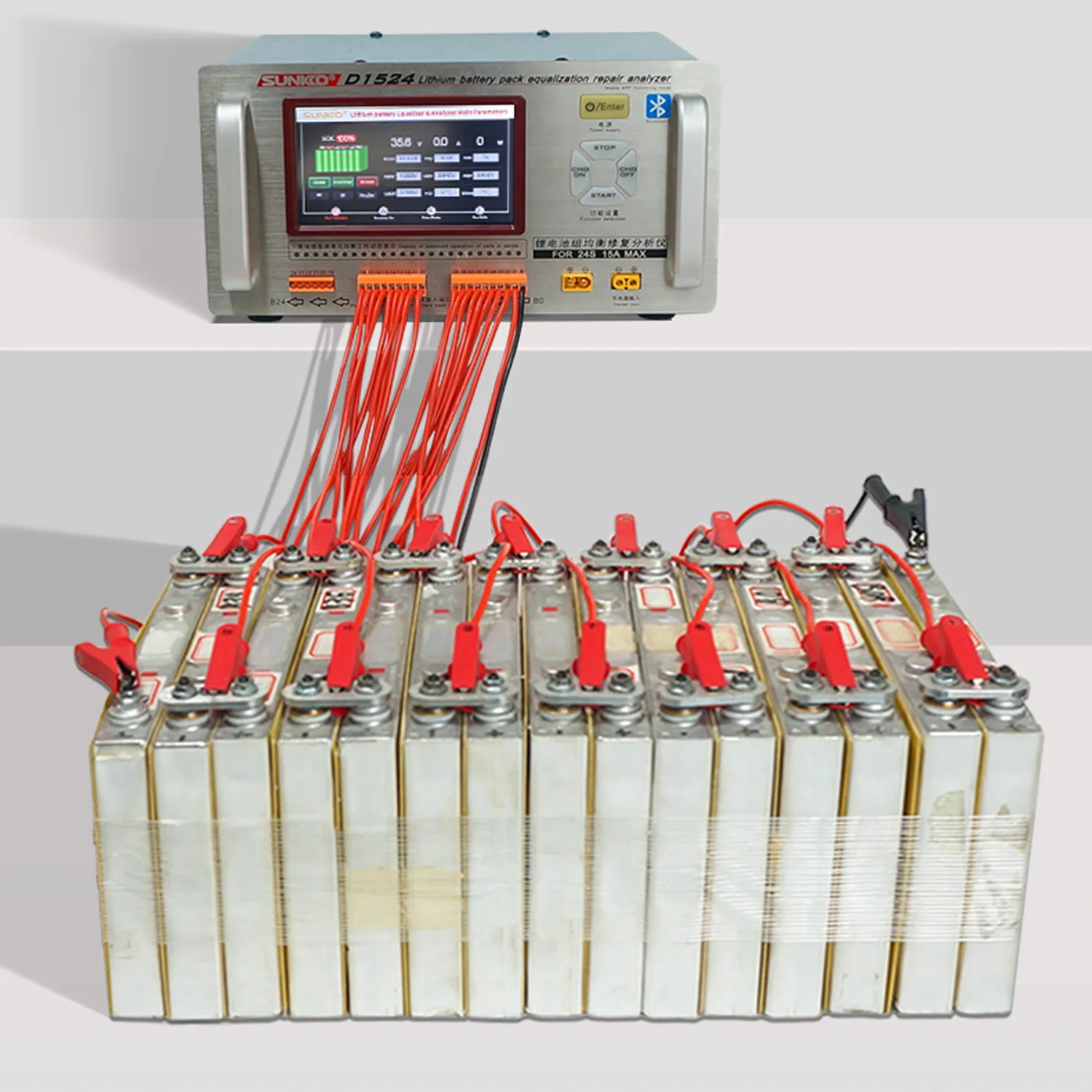 SUNKKO D1524 15A High Current Lithium Battery Equalizer Pressure Difference Repair Balancer Battery Equalizer Car Maintenance