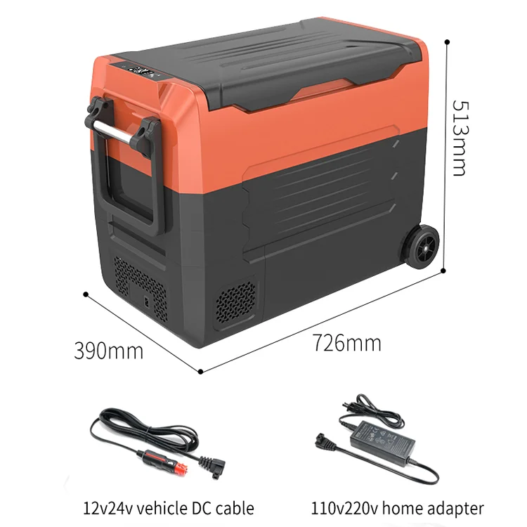 Frozen 50L 12V 24V portable compressor Car Fridge Caravan Camping Car Freezer Portable Refrigerator with CE