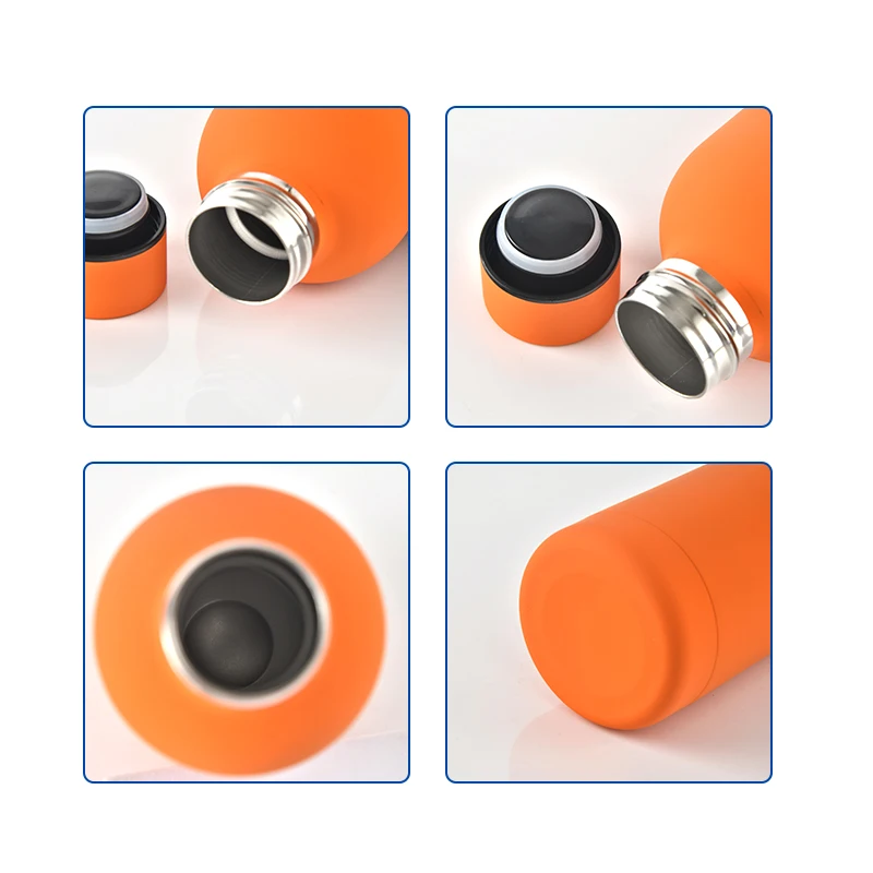 custom logo Multicolor stock 500ml Stainless Steel Double Wall Insulated Sports Vacuum Water Bottle Cola Shape Thermos