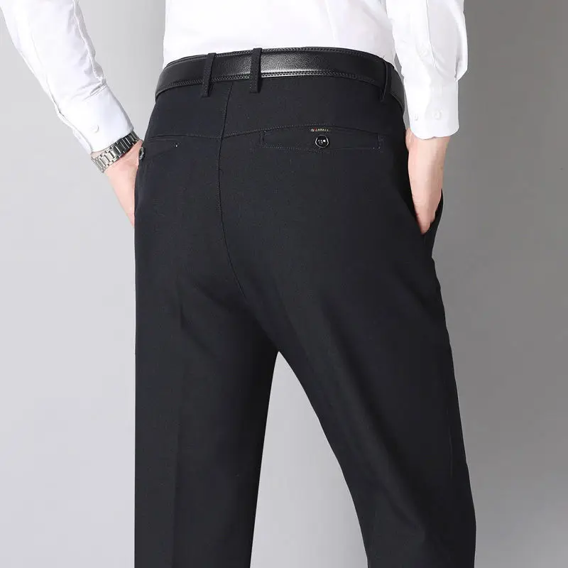 Oversize Pleeted Side Stripe White Black Suits Cotton Formal Pants Adjustable Dress Jumpsuit Casual Chino Trousers For Men