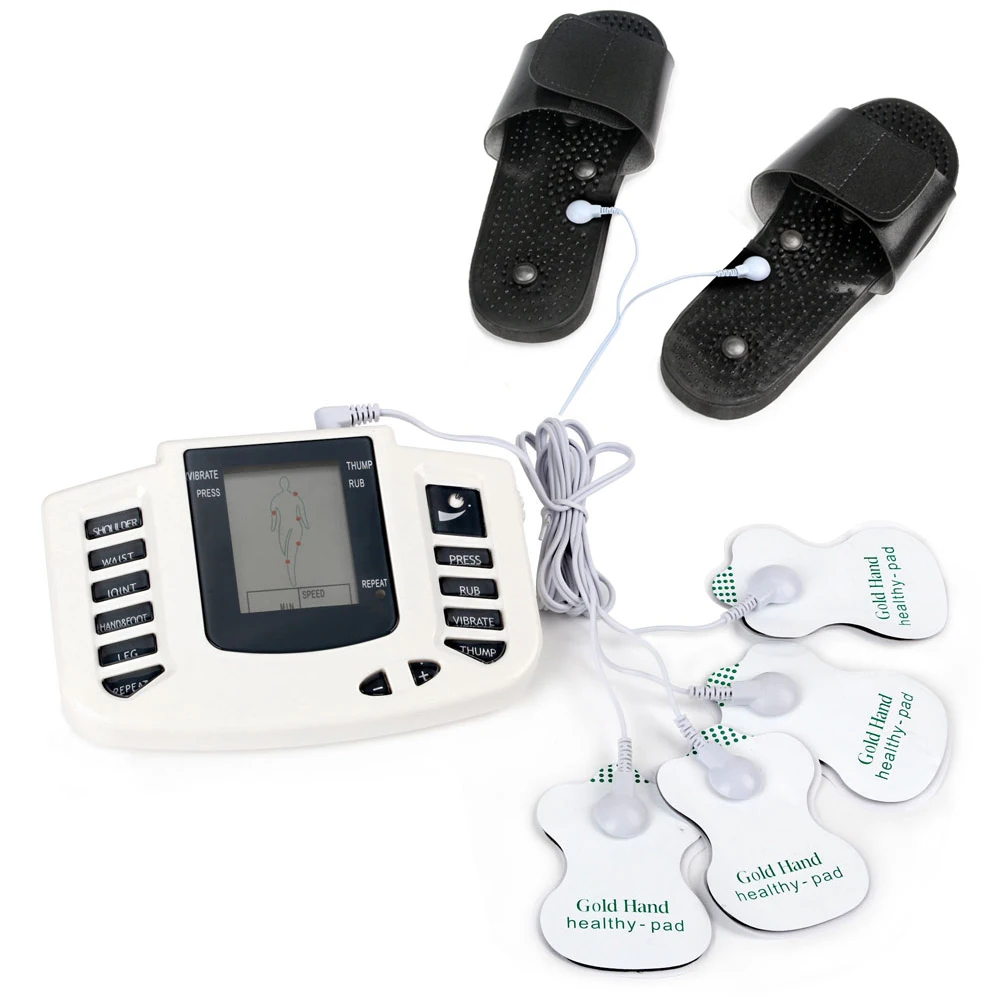 Household TENS Body Massager Electric EMS Therapy Pulse Muscle Stimulator with Slippers