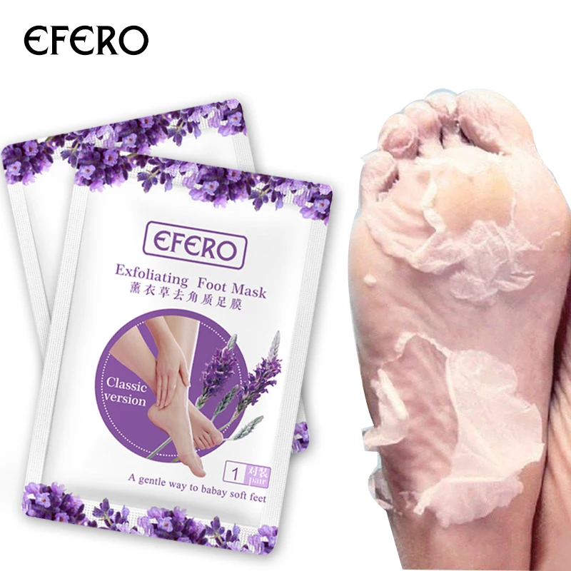 Foot Care EFERO Organic Lavender Foot Mask Peeling Exfoliating Feet Mask Exfoliating Socks Feet Peel Mask