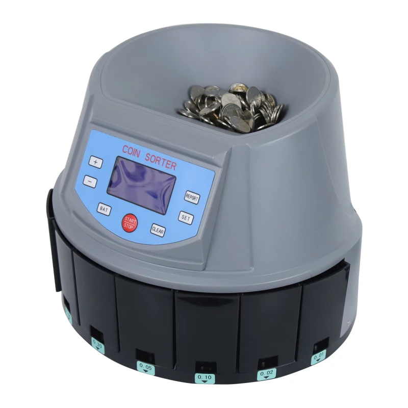 CS-5505-3 Fast speed coin counter and sorter with LCD display 350 coins/Min Multi-countries Professional Coin Sorting