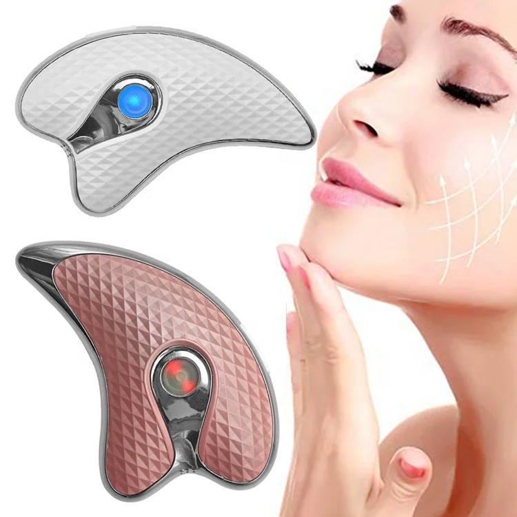  Red Light Blue Facial Massager Electric Scraping Gua Sha for Skin