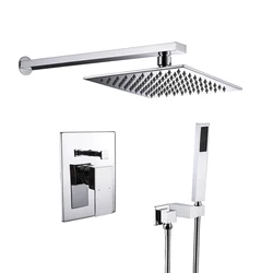 Italian Bathroom Hot Cold Mixer Ultra Slim Rainfall Head In Wall Mounted Hidden Rain Concealed Brass Shower Faucets For Senior