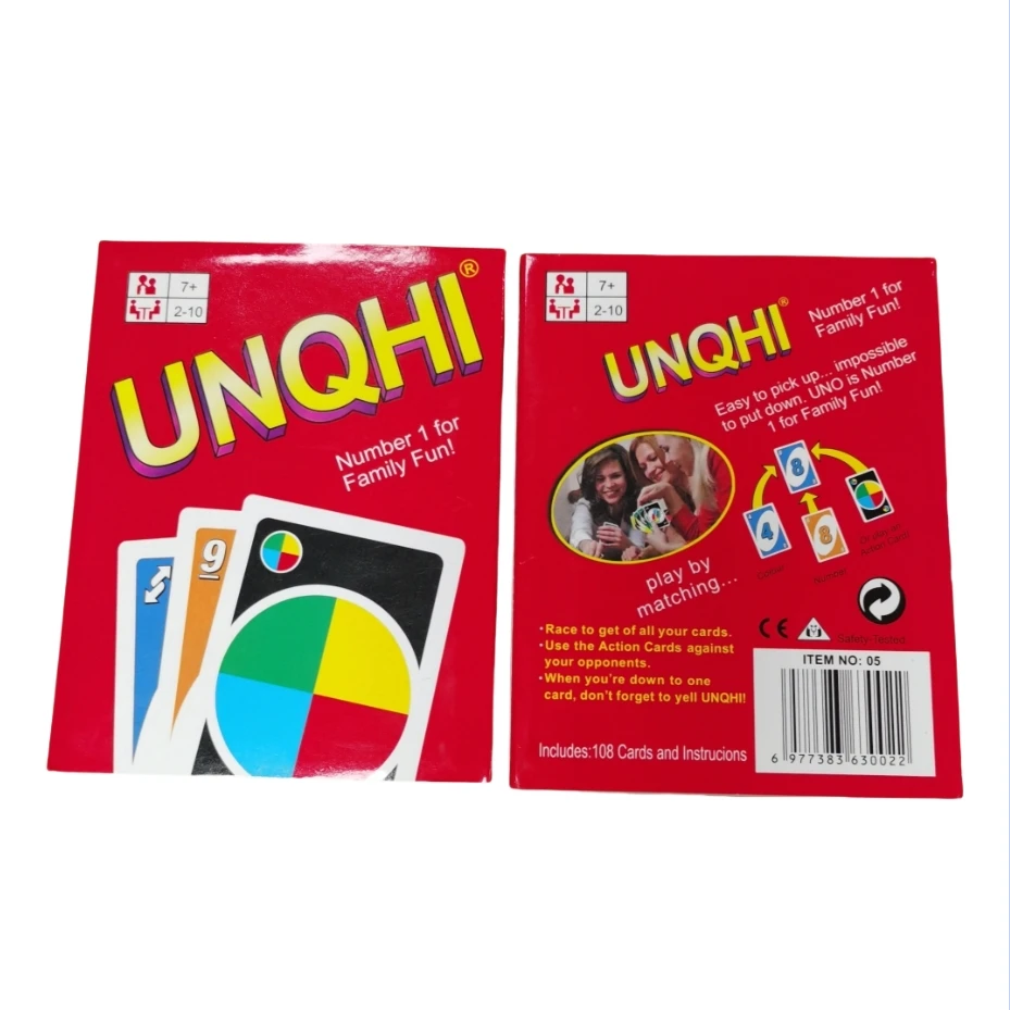 2024 Zealed Hot Sale UNQHI Card Family Funny Entertainment Board Game Cards One Pieces Dragon Balls Flip No Mercy Card Game