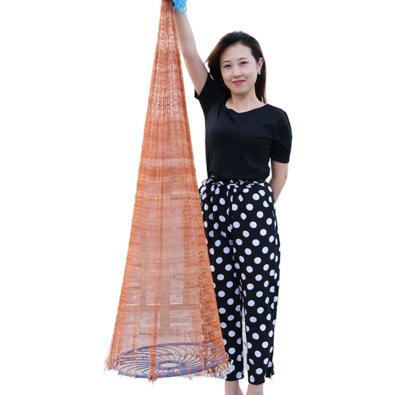 SY Fly Hand Cast Net Throw Catch drawstring casting fishing net