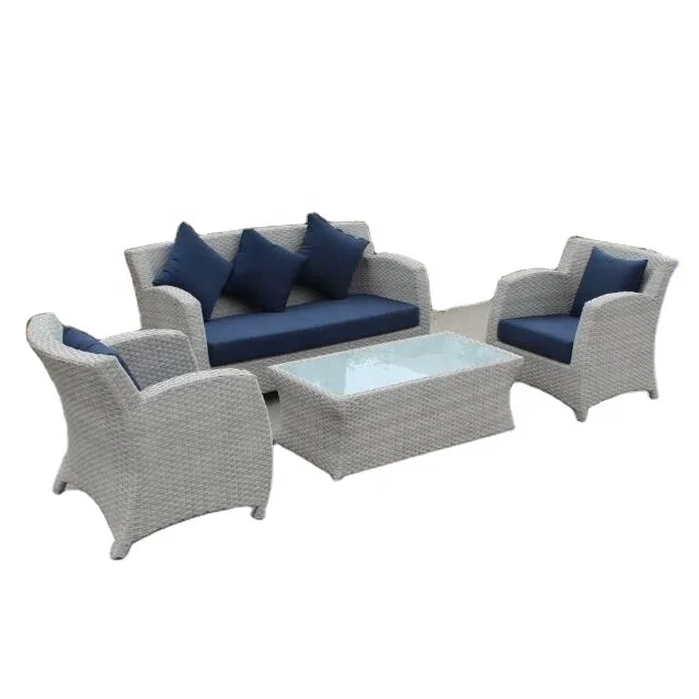 Устойчивый к атмосферным воздействиям полиэтиленовый ротанговый садовый диван для отдыха уличный из