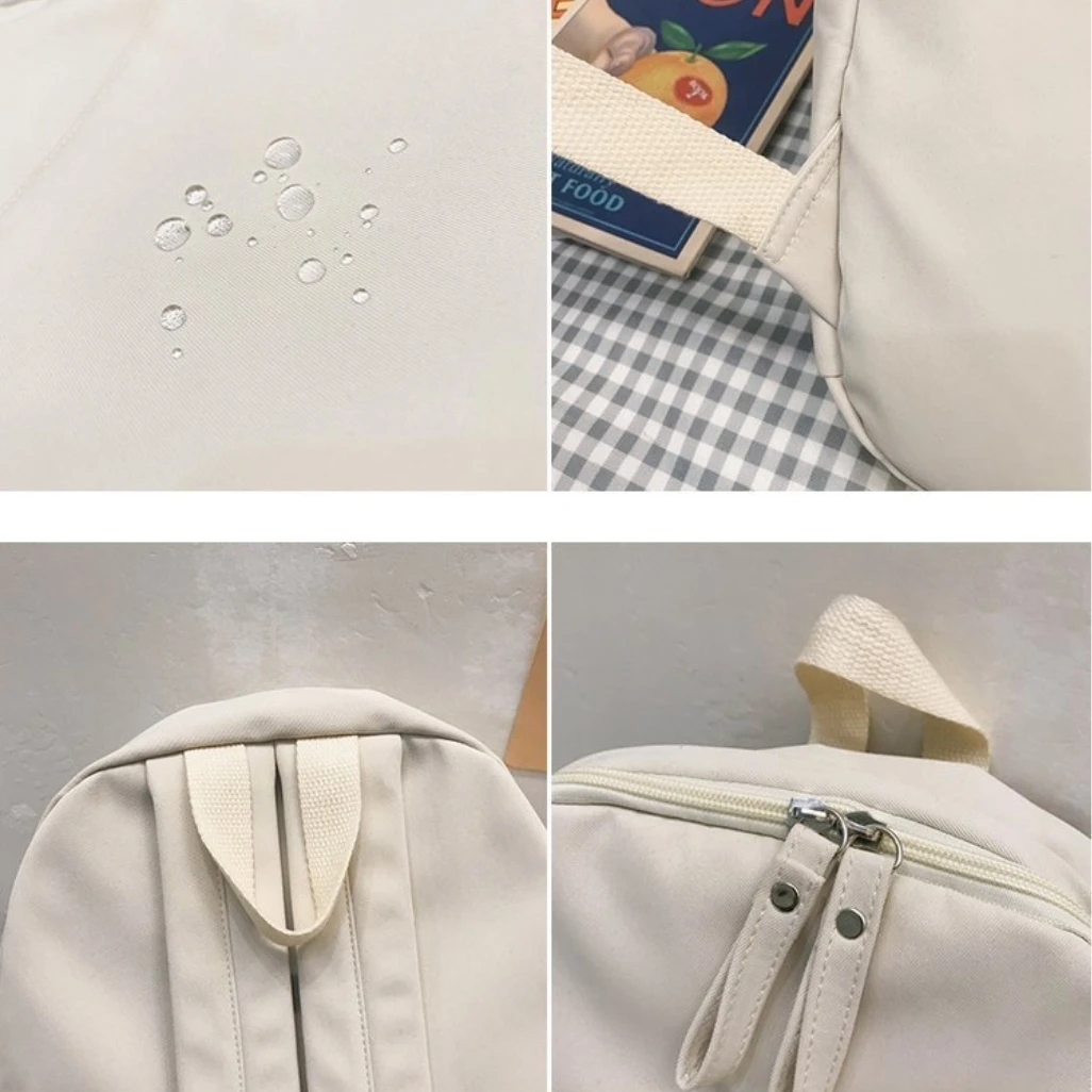 Wholesale No print Schoolbag Junior High School Female Korean Version College Student Backpack High School Large Capacity Bag