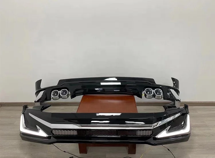 ABS Front Rear Bumper Guard Cover Body Kits With Without Light for Toyota Land Cruiser Prado 2018-2022 White Black Colors