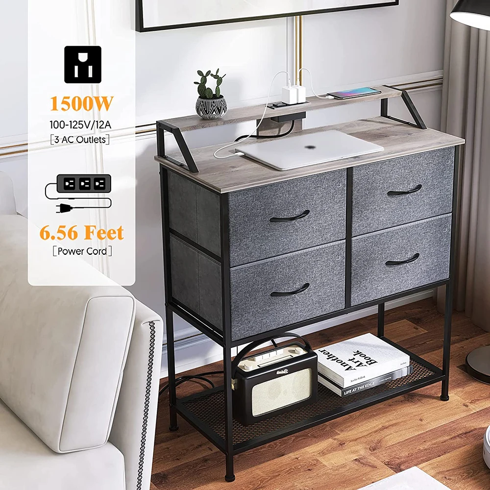 Nightstand Small Dresser Vertical Storage Tower Organizer Unit Bedroom Office Laundry Closet Entryway Hallway