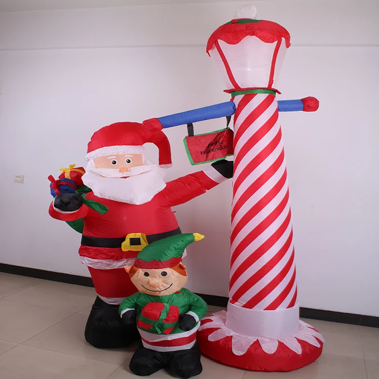 2 7 м наружный надувной Рождественский Санта-эльфов Декоративный Надувной маяк