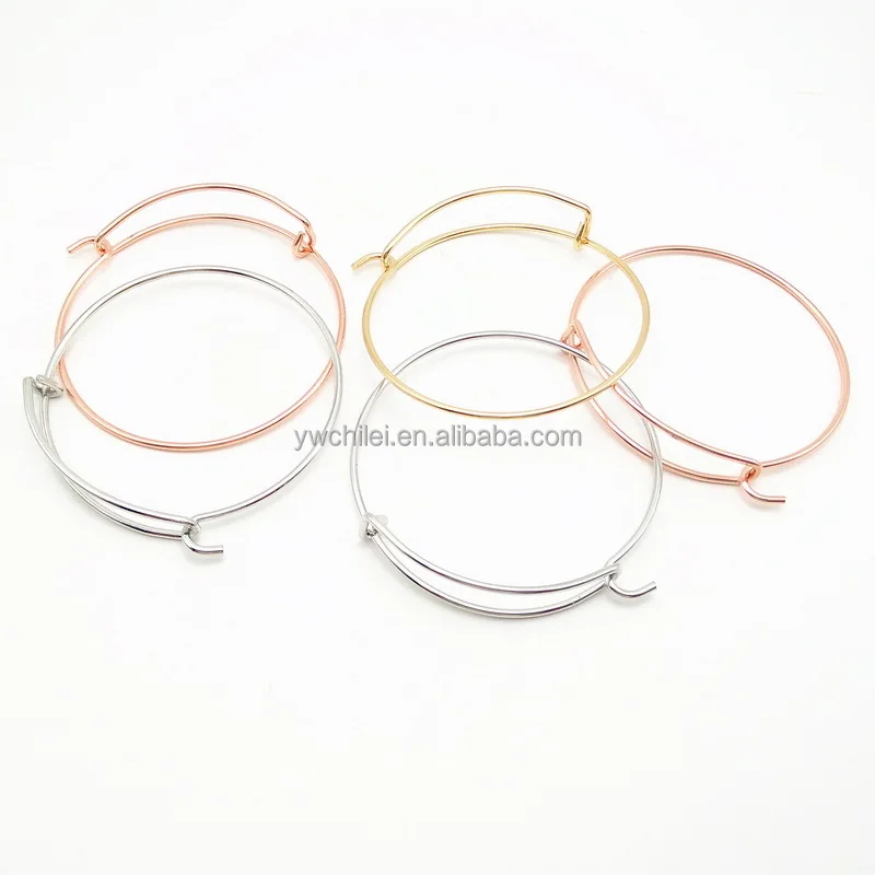 DIY Metal Adjustable Wire Blank  Fashion Expandable Bangle Bracelets