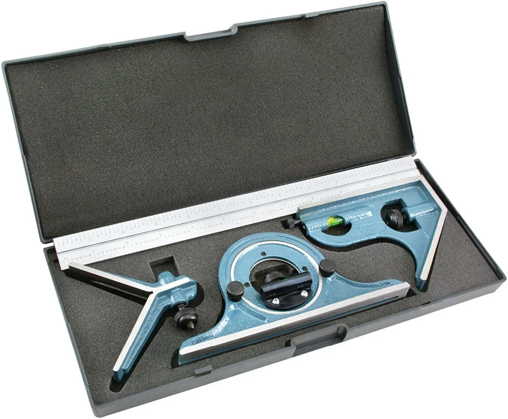 Combination Square with bevel protractors 4 pcs set wood working protractor