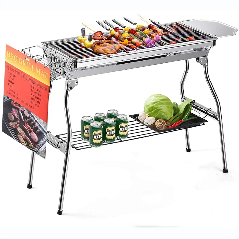 Набор инструментов для барбекю для кемпинга на заказ, портативный гриль для барбекю из нержавеющей стали