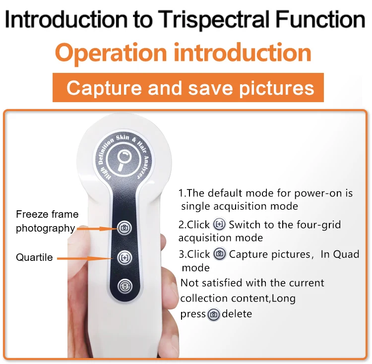 Home use 5 in 1 scalp hair analyzer beauty skin hair scalp detector analyzer professional beauty machine