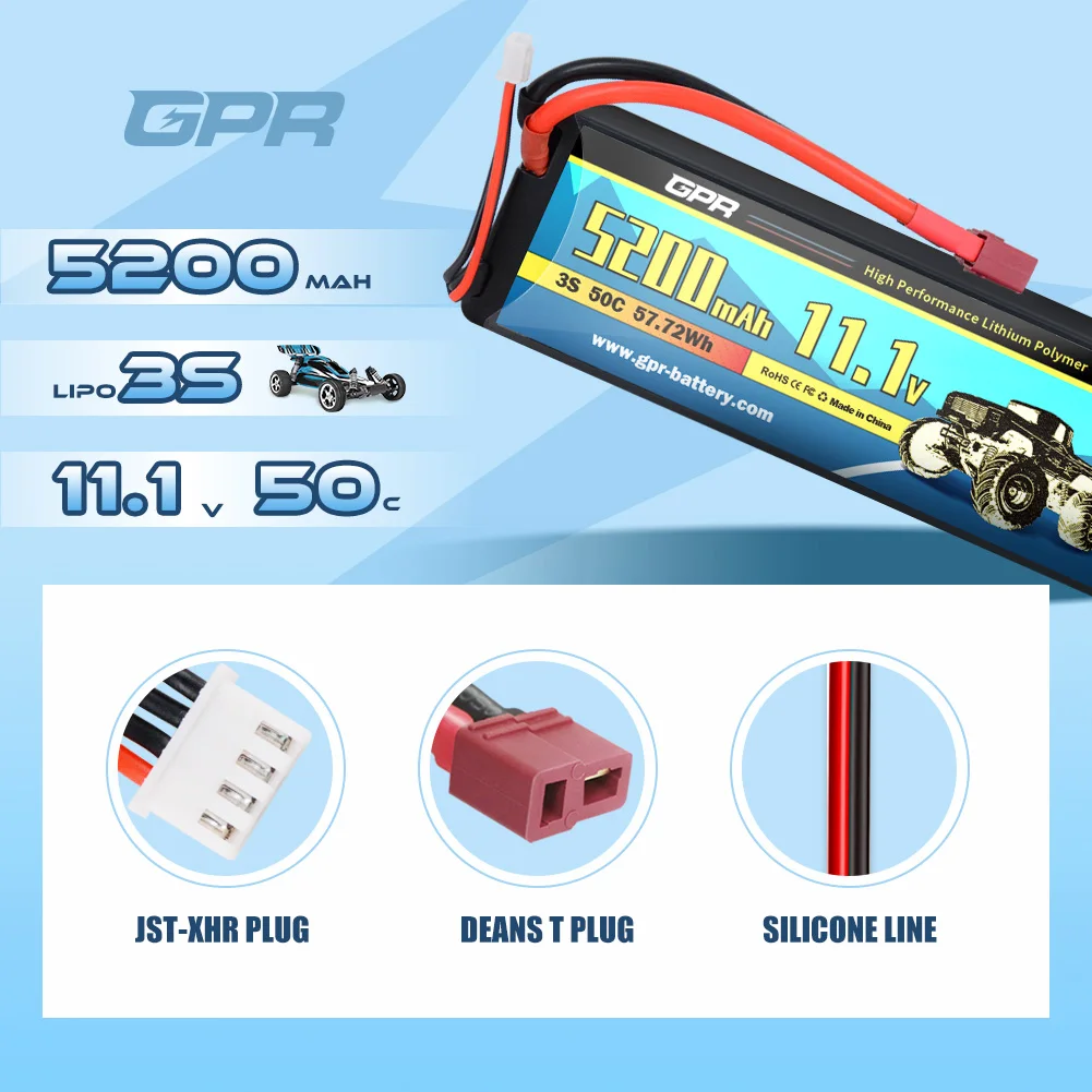 OEM 5200mAh 3S 11.1V 50C lipo battery with Deans/T plug